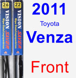 Front Wiper Blade Pack for 2011 Toyota Venza - Vision Saver
