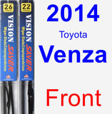 Front Wiper Blade Pack for 2014 Toyota Venza - Vision Saver