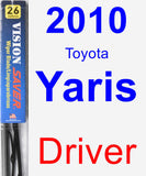 Driver Wiper Blade for 2010 Toyota Yaris - Vision Saver