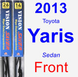 Front Wiper Blade Pack for 2013 Toyota Yaris - Vision Saver