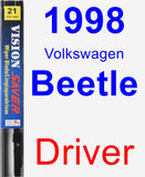 Driver Wiper Blade for 1998 Volkswagen Beetle - Vision Saver