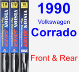 Front & Rear Wiper Blade Pack for 1990 Volkswagen Corrado - Vision Saver