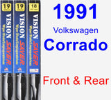 Front & Rear Wiper Blade Pack for 1991 Volkswagen Corrado - Vision Saver