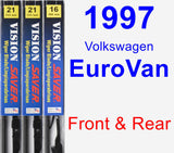 Front & Rear Wiper Blade Pack for 1997 Volkswagen EuroVan - Vision Saver