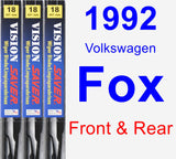 Front & Rear Wiper Blade Pack for 1992 Volkswagen Fox - Vision Saver