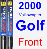 Front Wiper Blade Pack for 2000 Volkswagen Golf - Vision Saver