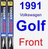 Front Wiper Blade Pack for 1991 Volkswagen Golf - Vision Saver