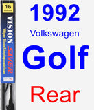 Rear Wiper Blade for 1992 Volkswagen Golf - Vision Saver