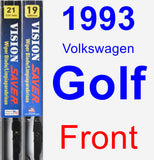 Front Wiper Blade Pack for 1993 Volkswagen Golf - Vision Saver