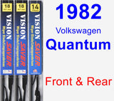Front & Rear Wiper Blade Pack for 1982 Volkswagen Quantum - Vision Saver