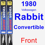 Front Wiper Blade Pack for 1980 Volkswagen Rabbit Convertible - Vision Saver