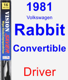 Driver Wiper Blade for 1981 Volkswagen Rabbit Convertible - Vision Saver