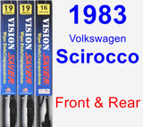 Front & Rear Wiper Blade Pack for 1983 Volkswagen Scirocco - Vision Saver