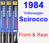 Front & Rear Wiper Blade Pack for 1984 Volkswagen Scirocco - Vision Saver