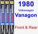 Front & Rear Wiper Blade Pack for 1980 Volkswagen Vanagon - Vision Saver