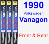 Front & Rear Wiper Blade Pack for 1990 Volkswagen Vanagon - Vision Saver