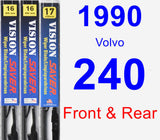 Front & Rear Wiper Blade Pack for 1990 Volvo 240 - Vision Saver