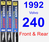 Front & Rear Wiper Blade Pack for 1992 Volvo 240 - Vision Saver