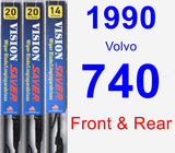 Front & Rear Wiper Blade Pack for 1990 Volvo 740 - Vision Saver