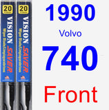 Front Wiper Blade Pack for 1990 Volvo 740 - Vision Saver