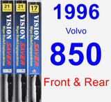 Front & Rear Wiper Blade Pack for 1996 Volvo 850 - Vision Saver