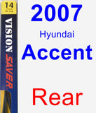 Rear Wiper Blade for 2007 Hyundai Accent - Rear