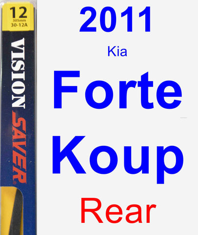 Rear Wiper Blade for 2011 Kia Forte Koup - Rear