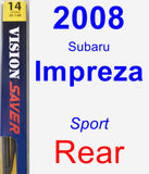 Rear Wiper Blade for 2008 Subaru Impreza - Rear