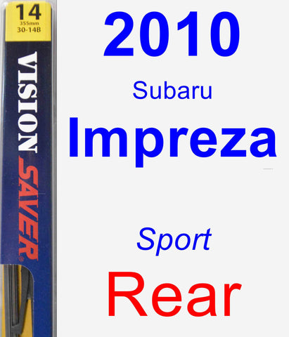 Rear Wiper Blade for 2010 Subaru Impreza - Rear