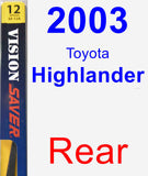 Rear Wiper Blade for 2003 Toyota Highlander - Rear