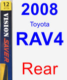 Rear Wiper Blade for 2008 Toyota RAV4 - Rear