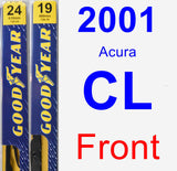 Front Wiper Blade Pack for 2001 Acura CL - Premium