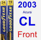 Front Wiper Blade Pack for 2003 Acura CL - Premium
