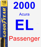 Passenger Wiper Blade for 2000 Acura EL - Premium