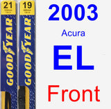 Front Wiper Blade Pack for 2003 Acura EL - Premium