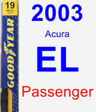 Passenger Wiper Blade for 2003 Acura EL - Premium