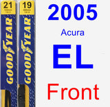 Front Wiper Blade Pack for 2005 Acura EL - Premium