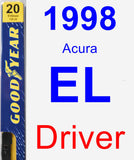 Driver Wiper Blade for 1998 Acura EL - Premium