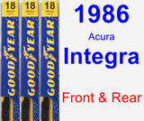 Front & Rear Wiper Blade Pack for 1986 Acura Integra - Premium