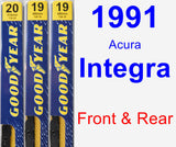 Front & Rear Wiper Blade Pack for 1991 Acura Integra - Premium