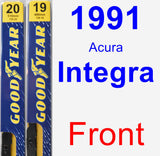 Front Wiper Blade Pack for 1991 Acura Integra - Premium