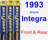 Front & Rear Wiper Blade Pack for 1993 Acura Integra - Premium