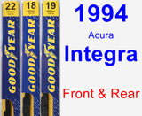 Front & Rear Wiper Blade Pack for 1994 Acura Integra - Premium