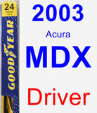 Driver Wiper Blade for 2003 Acura MDX - Premium