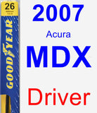 Driver Wiper Blade for 2007 Acura MDX - Premium