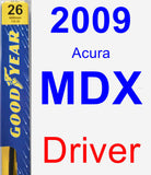 Driver Wiper Blade for 2009 Acura MDX - Premium