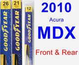 Front & Rear Wiper Blade Pack for 2010 Acura MDX - Premium
