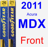 Front Wiper Blade Pack for 2011 Acura MDX - Premium