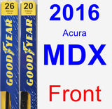 Front Wiper Blade Pack for 2016 Acura MDX - Premium