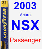 Passenger Wiper Blade for 2003 Acura NSX - Premium